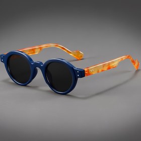 Resim PCPEOO TR Vintage Yuvarlak Gözlükler - 4.6cm Geniş Lens Retro Çerçeve, Lacivert Renkli - Hafif ve Dayanıklı Erkek/Kadın için - Kafe, Günlük Kullanım, Resmi Etkinlikler - Reçetesiz Dekoratif Metal Detaylar, Esnek Menteşeler, Klasik Tasarım, Şık Perçin Ayrıntılı Uniseks Gözlük, Erkek Modası 