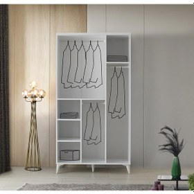 Resim GuneyStore Sport 3 Kapaklı Komple MDF Gardırop 