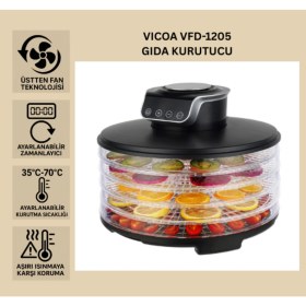 Resim Vicoa VFD-1205 Meyve Kurutma Makinesi - Zaman Ayarlı Sebze, Meyve ve Et Kurutucu 