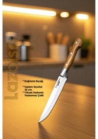 Resim Hand Craft Mutfak Bıçak Seti Et Ekmek Sebze Salata Bıçağı 3 Lü Set Hds-31 Ahşap 