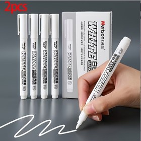 Resim 2 Beyaz Marker - Su Geçirmez, Yağa Dayanıklı, Kalıcı Jel Mürekkep - Lastik Sanatı, Grafiti, Ahşap ve Suni Deri için İdeal - Dayanıklı, Lekelere Karşı Dirençli, Canlı Renkler - Yaratıcı Tasarım için Mükemmel 