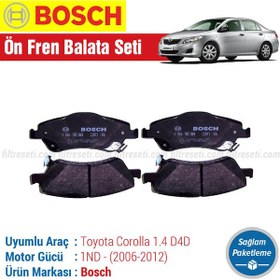Resim Toyota Corolla Uyumlu 1.4 D4D Bosch Ön Fren Balata Takımı 2007-2012 