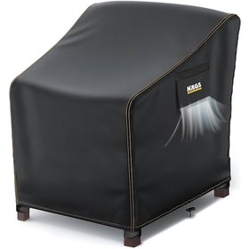 Resim Haegs Tek Kişilik Bahçe Koltuk Örtüsü, Koruma Kılıfı, Su Geçirmez Açık Hava Bahçe Mobilya Kılıfları, Dış Mekan Sandalye Kılıfı Örtü Branda, Ağır Hizmet Tipi, 80-85-90cm - Siyah 