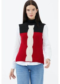 Resim Yarım Balıkçı Yaka Triko Süveter-kırmızı Kırmızı 