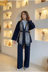 Resim bellura Kemerli Kimono Takım 