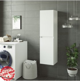 Resim banos Bd2 Ayaksız 2 Kapaklı Beyaz 155 X 35 Cm Banyo Boy Dolabı 