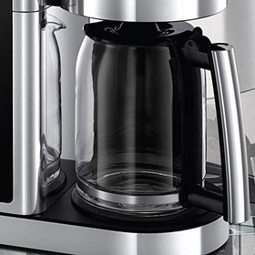 Resim Russell Hobbs 23370-56 Dijital Filtre Kahve Makinesi Elegance Paslanmaz Çelik, Zamanlayıcı Fonksiyonu, 10 Bardağa Kadar, 1,25 Litrelik Cam Sürahi, 1600W, Hızlı Isıtma Sistemi, Sıcak Plaka, Otomatik Kapanma, Gümüş 