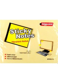 Resim Bigpoint Yapışkanlı Not Kağıdı 75x100 Sarı Bp803-15-12-pkt 