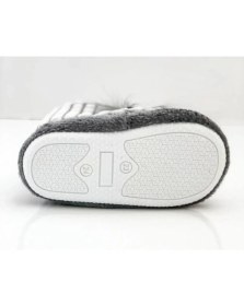 Resim Ela Çocuk ve Bebek Panduf , Kaydırmaz Taban Anaokulu Kreş Ayakkabısı , Ev Ayakkabısı - Gri 