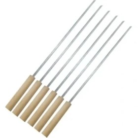 Resim Yetkin Kömür Ahşap Saplı Izgara Şiş 6'lı Vakumlu Paket 