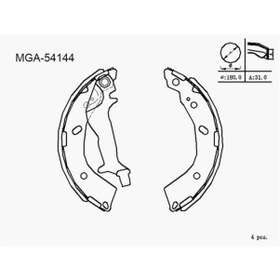Resim MGA 54144 Kampana Balata Getz 02-10 180X32 