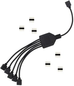 Resim Alfais 4377 Rgb Şerit 4 Pin Led Çoklayıcı Splitter Tek Kumanda 5 Çıkış 