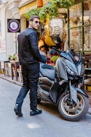 Resim Scudo Milano Siyah Yazlık Fileli Erkek Motosiklet Ceketi S 