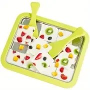 Resim 2 Spatulalı Paslanmaz Çelik Buz Yapıcı Tepsisi - Kokteyller, Smoothie'ler & Tatlılar için Meyve Tasarımlı Buz Küpleri, 304 Çelik Elektriksiz Dondurucu Tepsisi, Ev ve Partiler için Yeşil Mutfak Aleti 