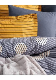 Resim Çift Kişilik Trim Battaniyeli Nevresim Takımı Smooth Gri Gri 