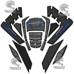 Resim Hades Motosiklet Aksesuarları Forza 250 Tank Pad Seti Karbon Mavi 