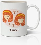 Resim İkizler Burcu Baskılı Kupa Bardak - Baskılı Kahve Kupa Bardak 