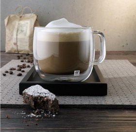 Resim Zwilling Sorrento Çift Camlı Kulplu 2'li Cappucino Bardak Seti, Cam, Şeffaf, 450 ml 