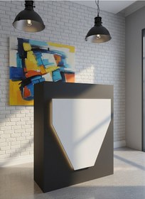Resim Resital Ledli Karşılama Bankosu G-90 Cm Ofis Kasa Resepsiyon Masası Banko-001-4-1 