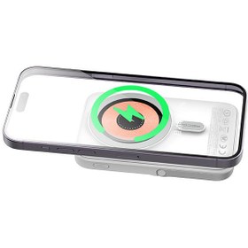 Resim Recci RPB-W08C Mechanic Serisi Dijital LED Ekranlı Standlı Kablosuz Powerbank 10000mAh 15W Beyaz 