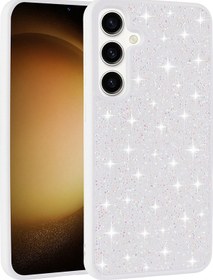 Resim Galaxy S24 Fe Uyumlu Kılıf Parlak Taşlı Tasarım Zore Pırlanta Kapak - Gri Gri 