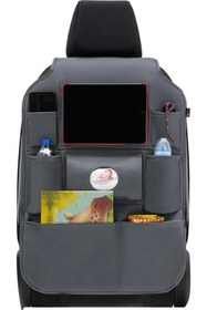 Resim Otom Premium Design Deri Koltuk Arkası Araç içi Organizer Eşya Düzenleyici - Füme 
