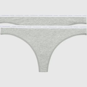 Resim Calvin Klein THONG 2PK Kadın Gri Tanga Set 