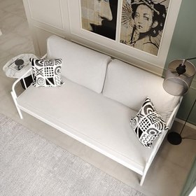 Resim Argimo Sofia Sedir Metal Beyaz Karyola (90x200) 
