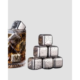 Resim Ulu Pazarlama Paslanmaz Çelik Metal Buz Küpü Seti Sulandırmadan Soğutma ve Klips Dahil 