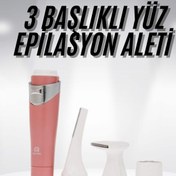 Resim Skygo 3 Başlıklı Yüz Kaş Epilasyon Aleti Değiştirilebilir Başlık Hassas Ciltlere Uygun 