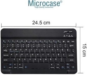 Resim Microcase Samsung S10 FE Plus Tablet için Çanta + Bluetooth Klavye + Mouse + Tablet Standı Siyah- AL4233 