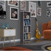 Resim Kenzlife Kitaplık Süper Ga 120 40 19 Gri 4 Katlı Tek Bölme Ofis Mutfak Banyo Dolabı Arkalıksız 