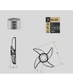 Resim Osimo 22 Lik Et Kıyma Makinesi Krom Bıcak 