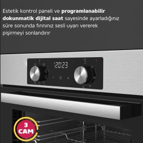 Resim Simfer 8210 Airfry Plus 10 Fonksiyon Dijital Inox Ankastre Fırın 