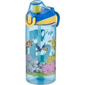 Resim Vagonlife Tritan Pipetli Kapaklı Çocuk Matarası 500 Ml Doğa Koyu Mavi 
