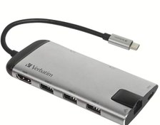 Resim Verbatim USB-C Çoklu Bağlantı Noktası Hub (USB 3.0 / HDMI / Gigabit Ethernet / SD / microSD) 