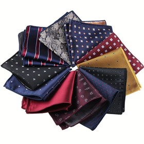 Resim 11 Renkli Erkek Cep Havlusu Seti, Çoklu Cep Mendilleri, Moda Polyester Trend Aksesuarları, Retro Nakış Desenli Küçük Kare Mendiller 