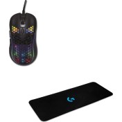Resim Lunatic Sparrow 6400 DPI RGB Ledli Makrolu Oyuncu Mouse +70 x 30 Gaming Mouse Pad 