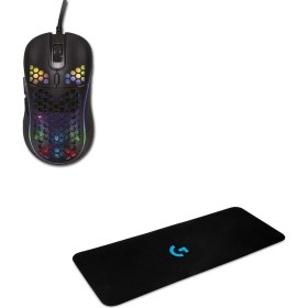 Resim Lunatic Sparrow 6400 DPI RGB Ledli Makrolu Oyuncu Mouse +70 x 30 Gaming Mouse Pad 