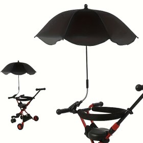 Resim Plaj sandalyeleri, balıkçılık lounge'ları ve bebek arabaları için klipsli ayarlanabilir 360° güneş gölgeliği şemsiyesi - Dayanıklı demir çerçevesi ve polyester çatı, UV koruması, elle açılabilir/kapatılabilir, plaj sandalyesi şemsiyesi | Çok yönlü açık hava şemsiyesi | Stabil çatı desteği | 8-12 yaş arası çocuklar için 
