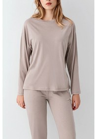 Resim 3407-s Kadın Uzun Kol Pijama Takım Vizon 