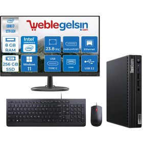 Resim Lenovothinkcentre M70Q Gen 3 Intel Core i7 12700T 8GB 256GB SSD Windows 11 Home Fhd 23.8mon Mini Masaüstü Bilgisayar TİNY11T30036TXN17 