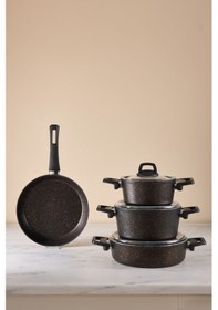 Resim Karaca Biogranit Blackgold 7 Parça Tencere Seti 