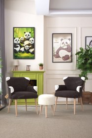 Resim LOVİSSE HOME Panda 3lü Berjer Set, Ofis, Bekleme, Balkon, Çocuk Odası, Genç Odası berjer puf sandalye 
