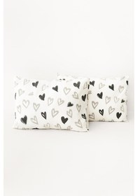 Resim Soley Mix & Match Lover %100 Pamuk 2'li Yastık Kılıfı Seti Beyaz 
