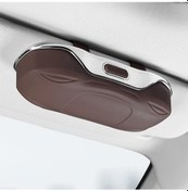 Resim Xuweiwei Araç Gözlük Tutucu Brown-1 Güneşlikli Gözlük Saklama Kutusu Tüm Araçlar İçin 