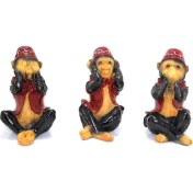 Resim 3'lü Polyester Maymun Seti 