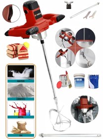 Resim HEİLBER 6800wf Devir Ayarlı 6 Kademeli Red Elektrikli Alçı Boya Ve Harç Karıştırıcı 