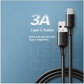 Resim Ugreen USB-A & USB-C Şarj ve Data Kablosu, 2 Metre, Siyah 