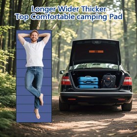 Resim Katlanabilir açık hava kamp köpük uyku pedi, taşınabilir iç mekan dinlenme şekerleği, ıslak yatak, ortopedik ofis rahatlama minderi, 1 adet saklama torbası ile birlikte. Hem kapalı hem de açık alanlar (kamping, piknik) ve günlük çalışma odasında ideal 